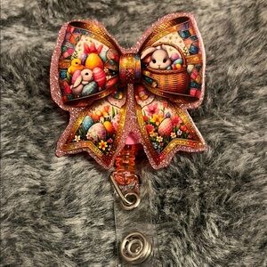 Colorful Easter Bunny Bow Clip